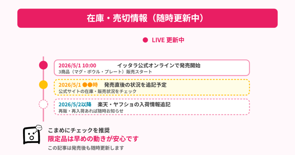 イッタラ ポケモン 在庫・売切情報