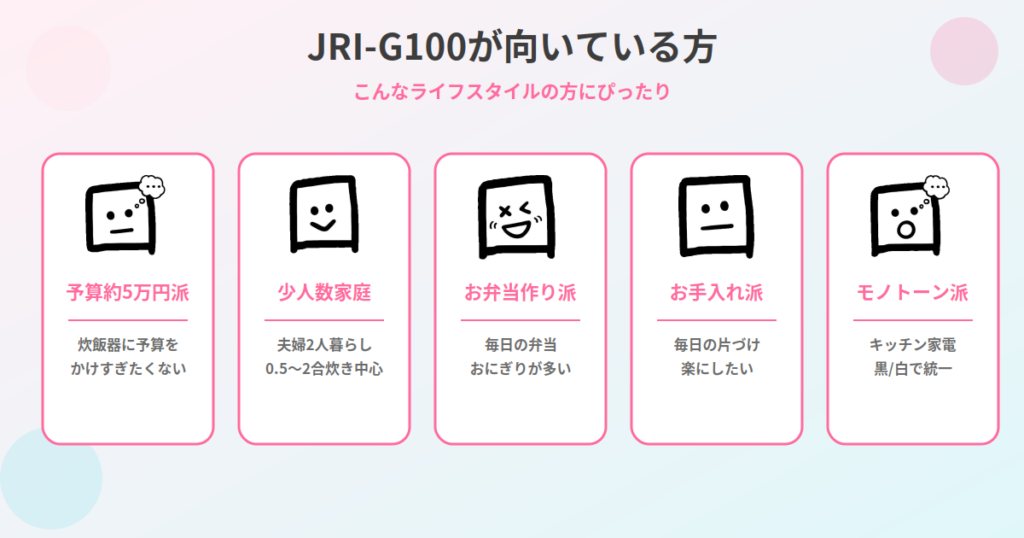 JRI-G100が向いている人