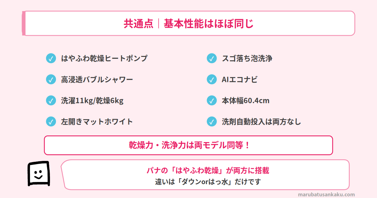 NA-LX113ELとNA-LX113DLの共通点