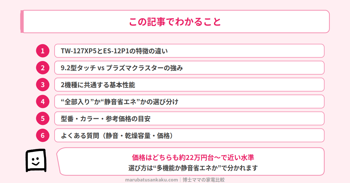 TW-127XP5とES-12P1の比較でわかること