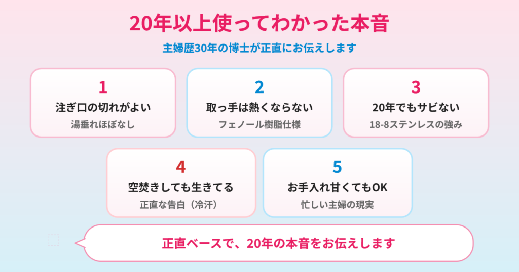 20年使った柳宗理やかんの本音