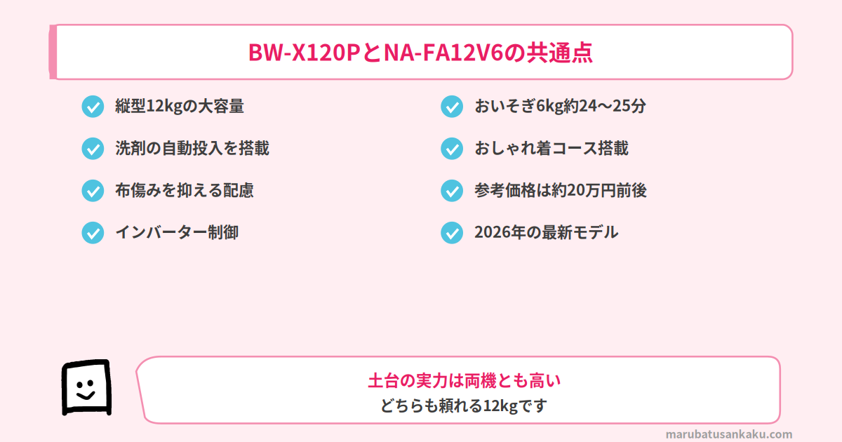 BW-X120PとNA-FA12V6の共通点