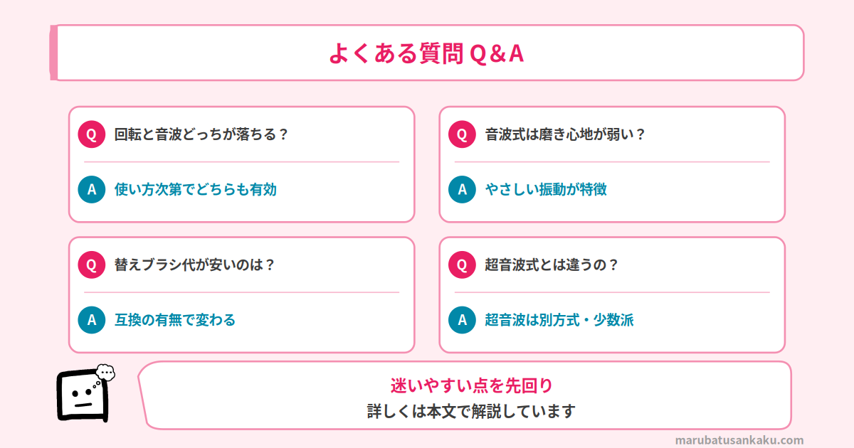 電動歯ブラシ 回転式と音波式 よくある質問 Q&A
