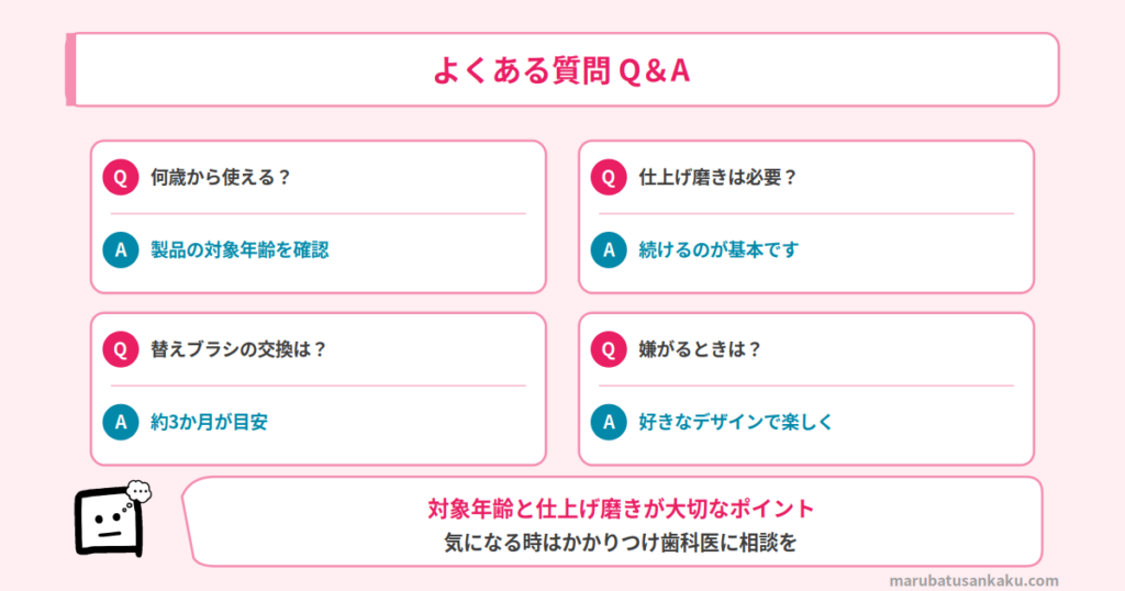 子供用電動歯ブラシのよくある質問