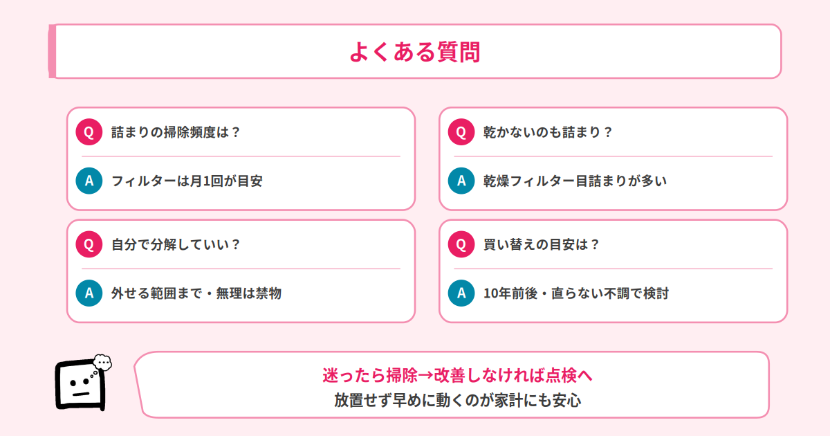 ドラム式の詰まり Q&A