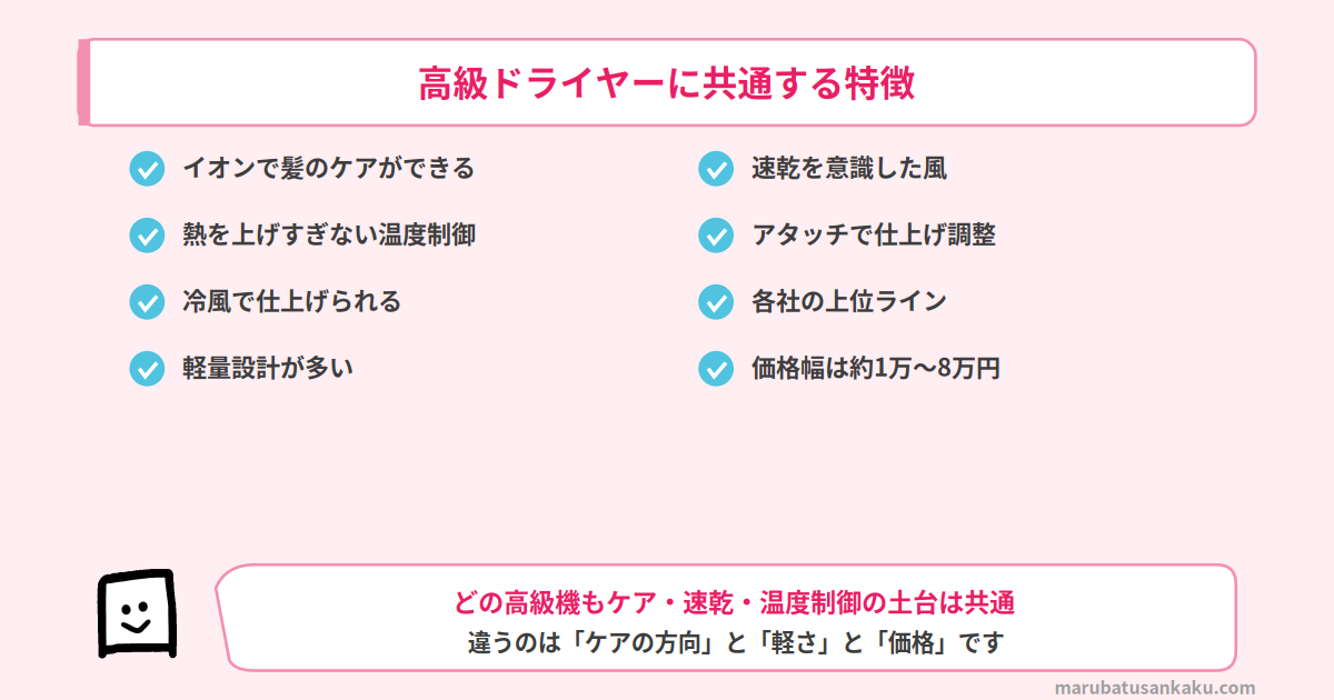 高級ドライヤーに共通する特徴