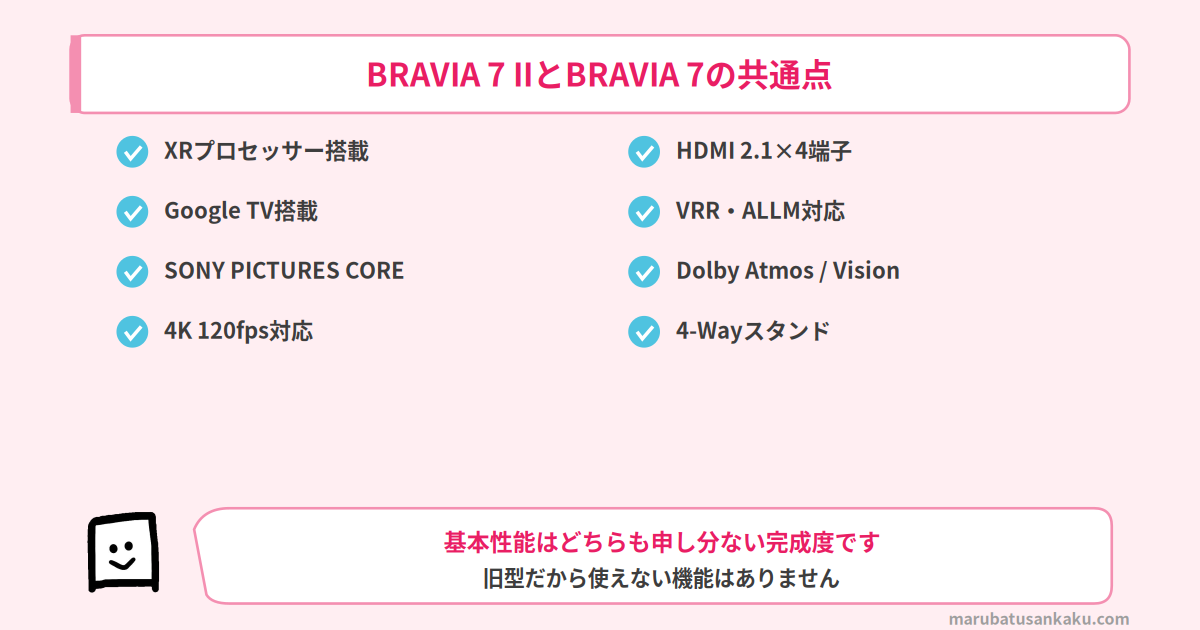 BRAVIA 7 IIとBRAVIA 7の共通点