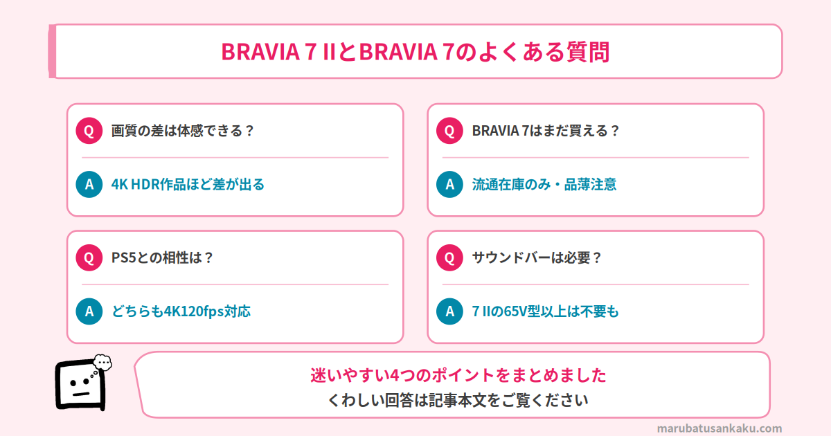 BRAVIA 7 IIとBRAVIA 7のQ&A
