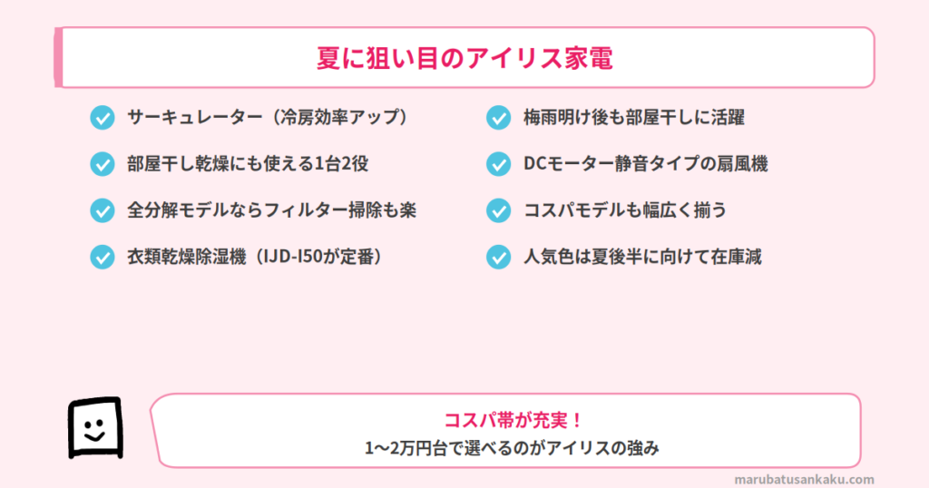 夏に狙い目のアイリス家電