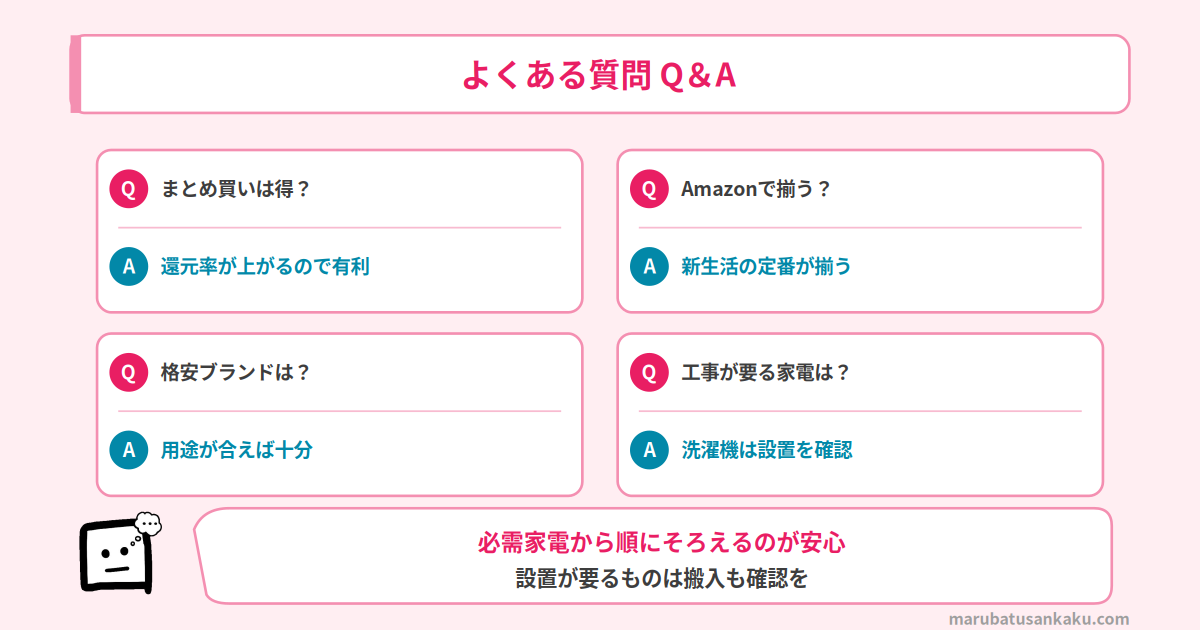 新生活家電のよくある質問