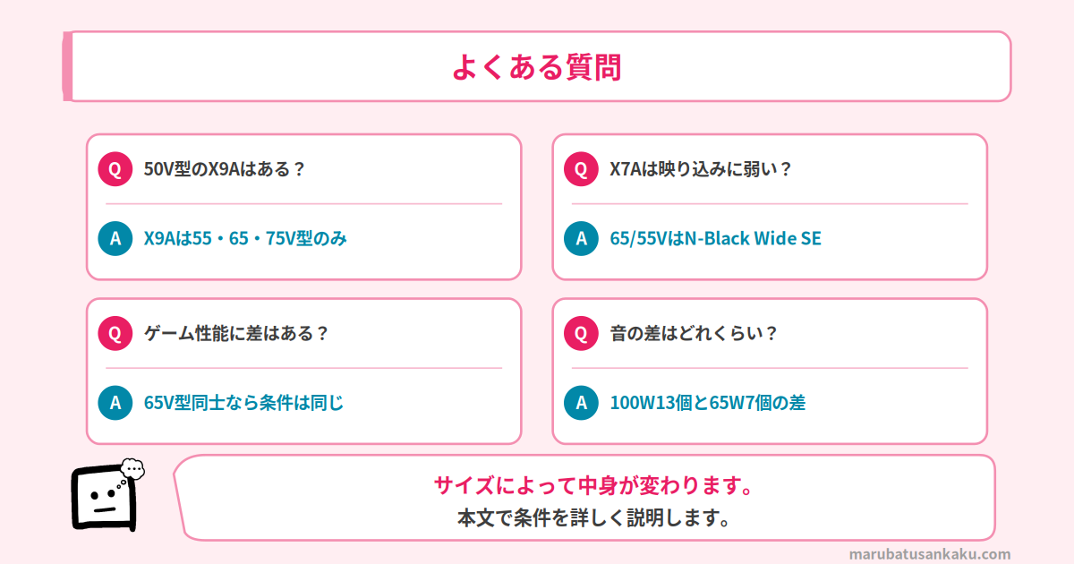 X9AとX7Aのよくある質問