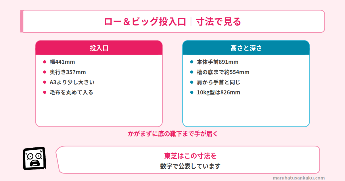 ロー&ビッグ投入口の寸法