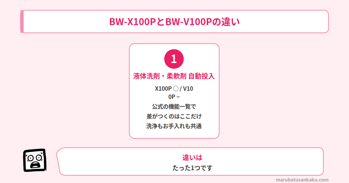 BW-X100PとBW-V100Pの違いは1つ