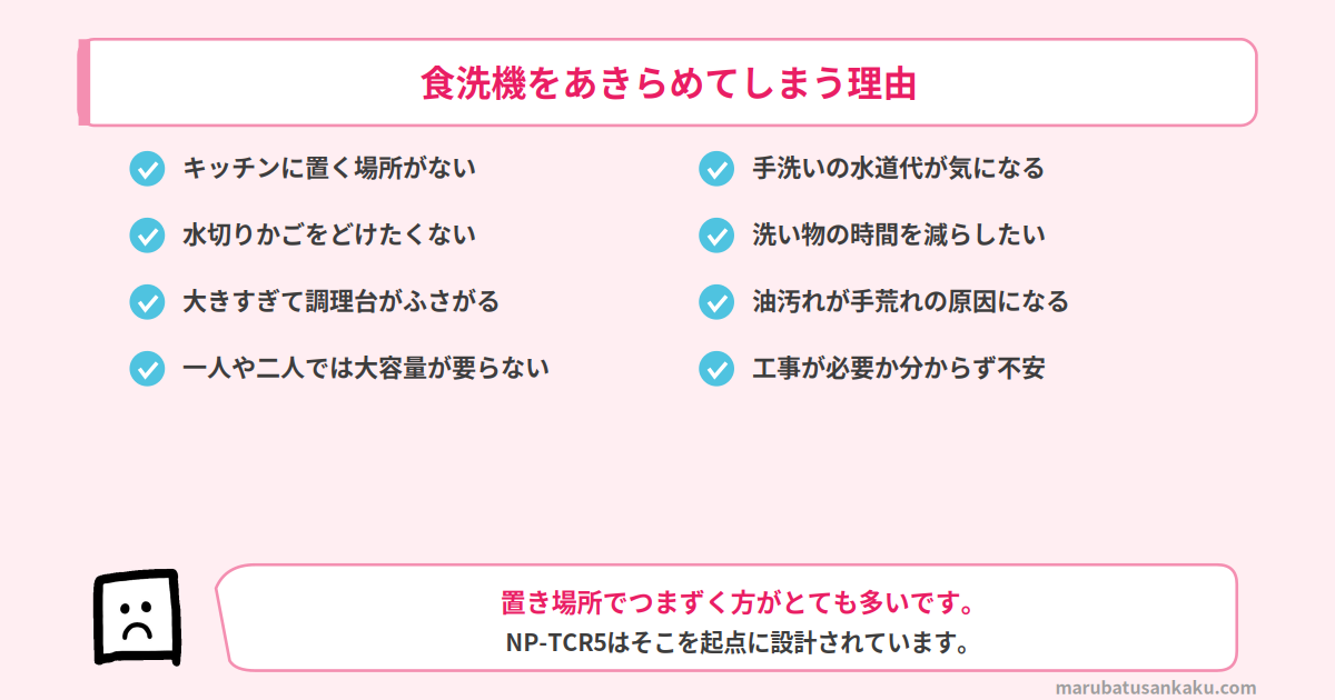 食洗機をあきらめてしまう理由