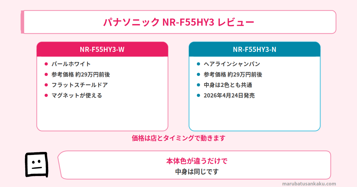 NR-F55HY3の型番と参考価格