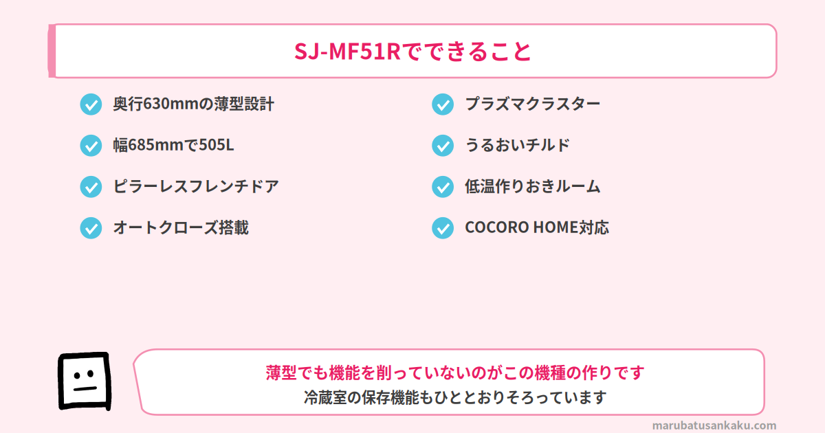 SJ-MF51Rの基本仕様