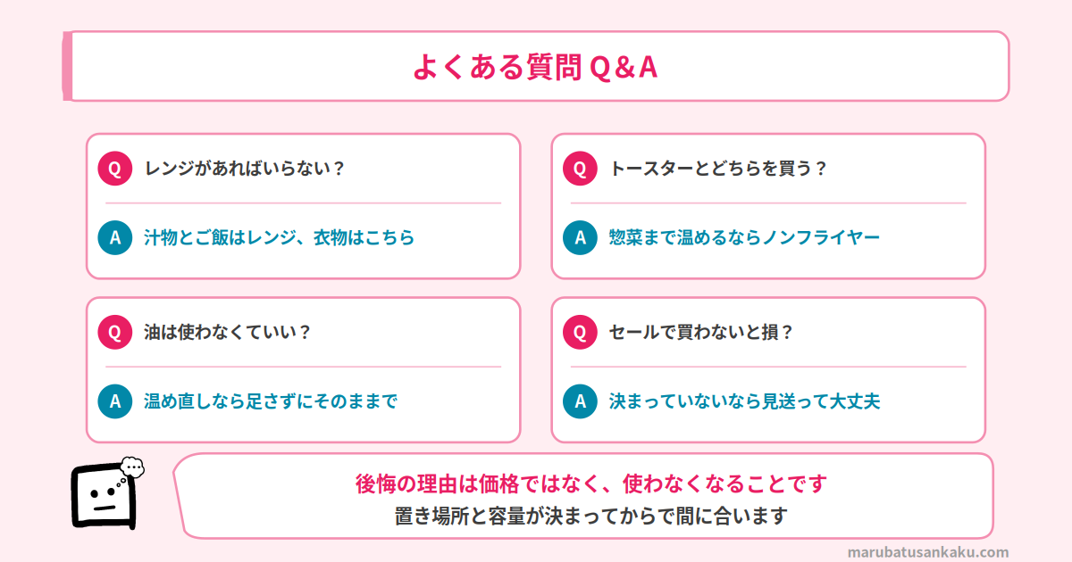 ノンフライヤーのよくある質問