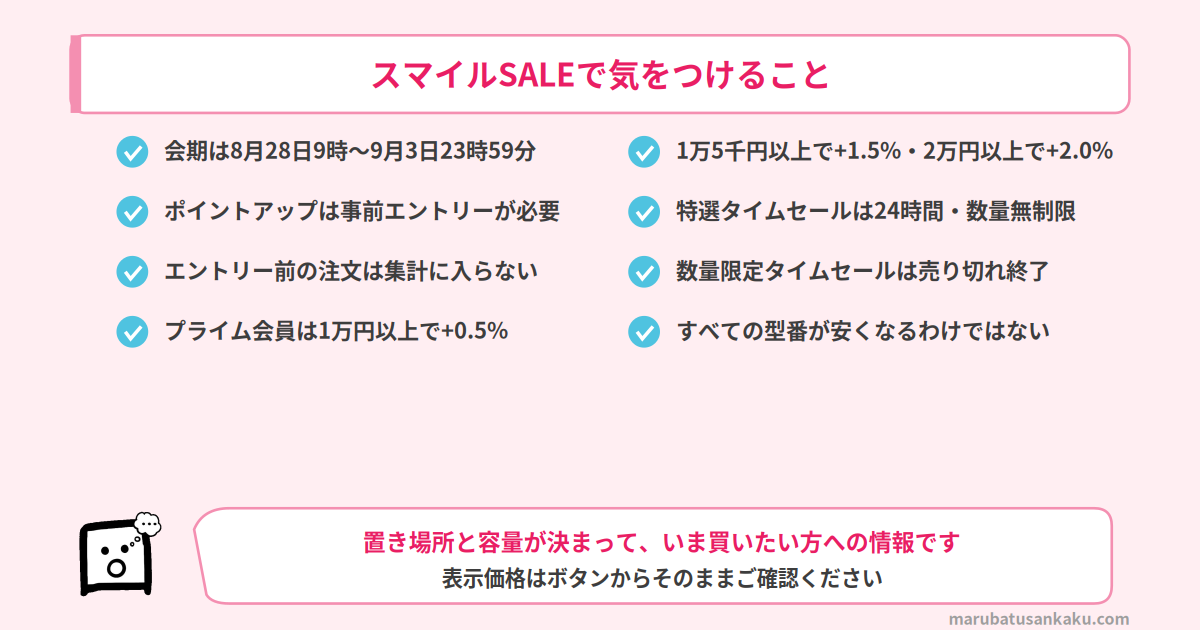 スマイルSALEで気をつける3つのこと