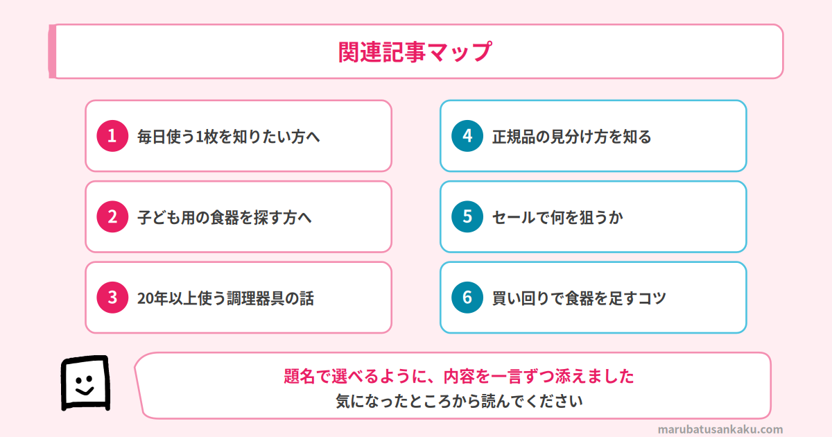 食器記事の関連記事マップ