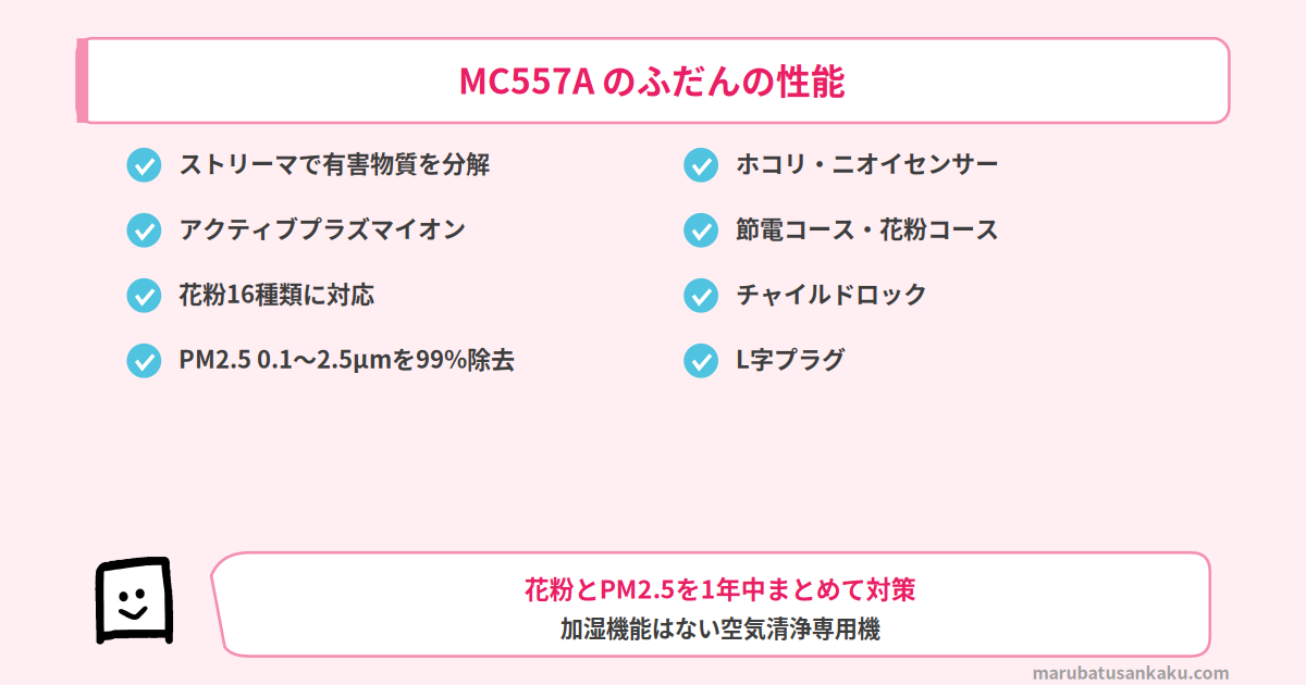 MC557Aのふだんの性能