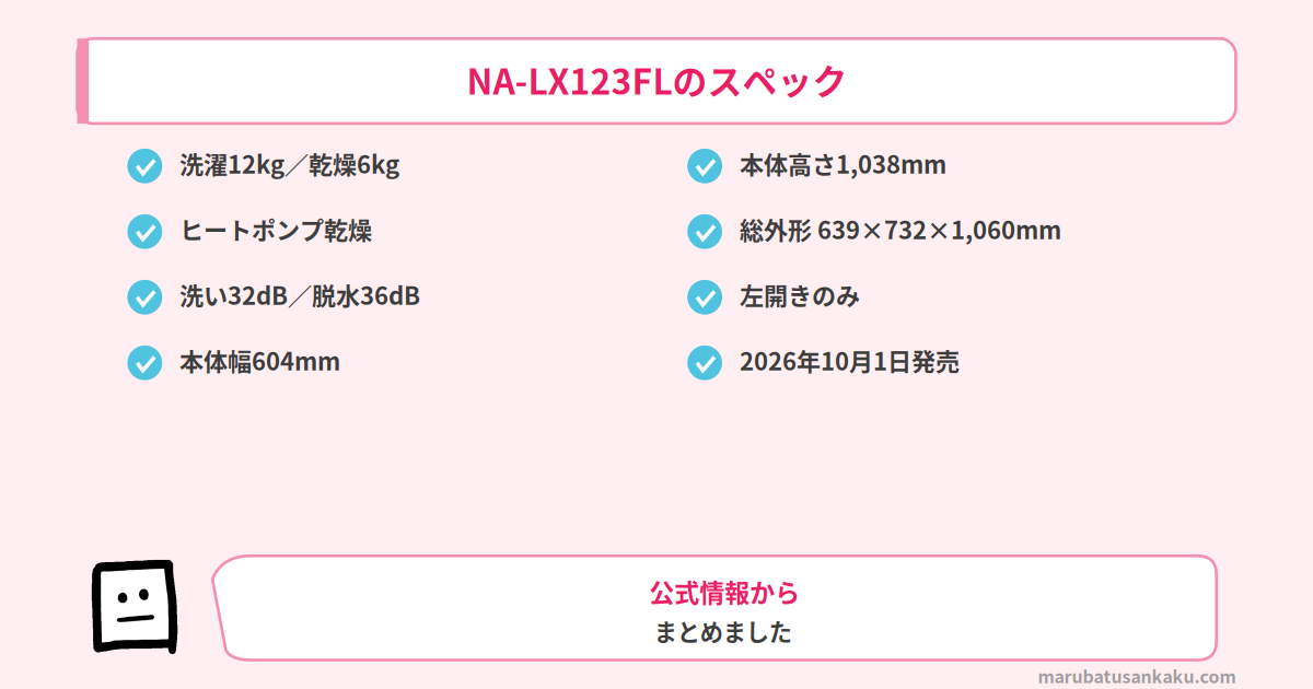 NA-LX123FLのスペック