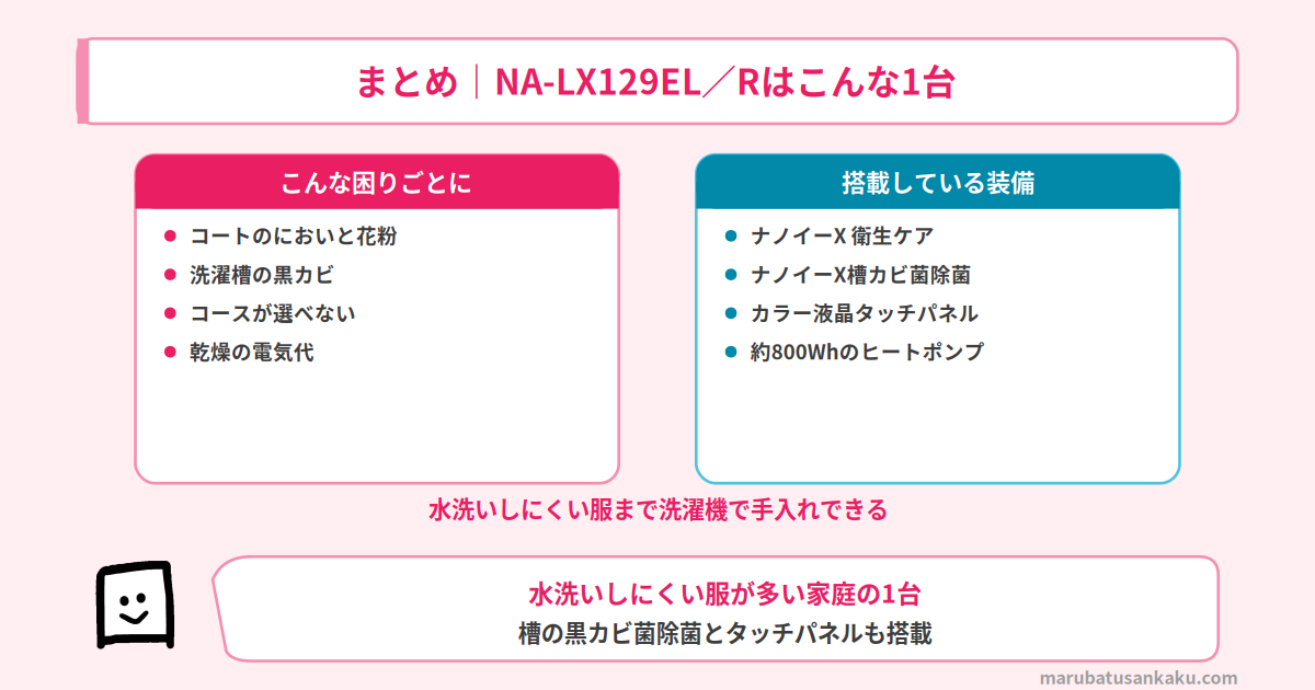 NA-LX129EL／Rのまとめ