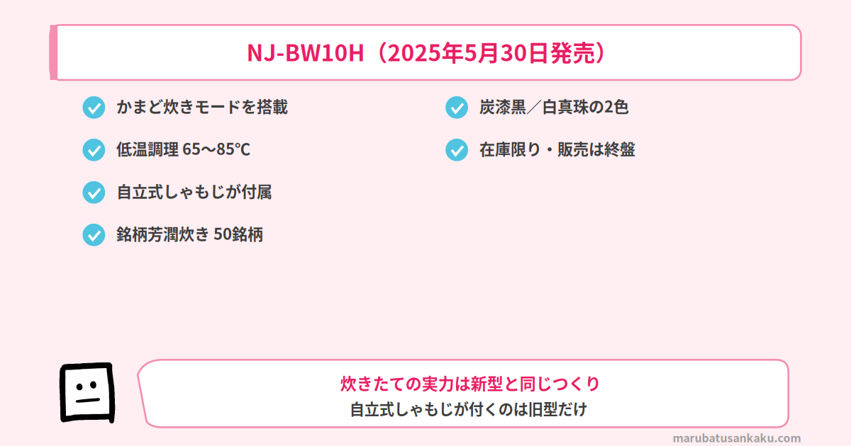 NJ-BW10Hの主な装備