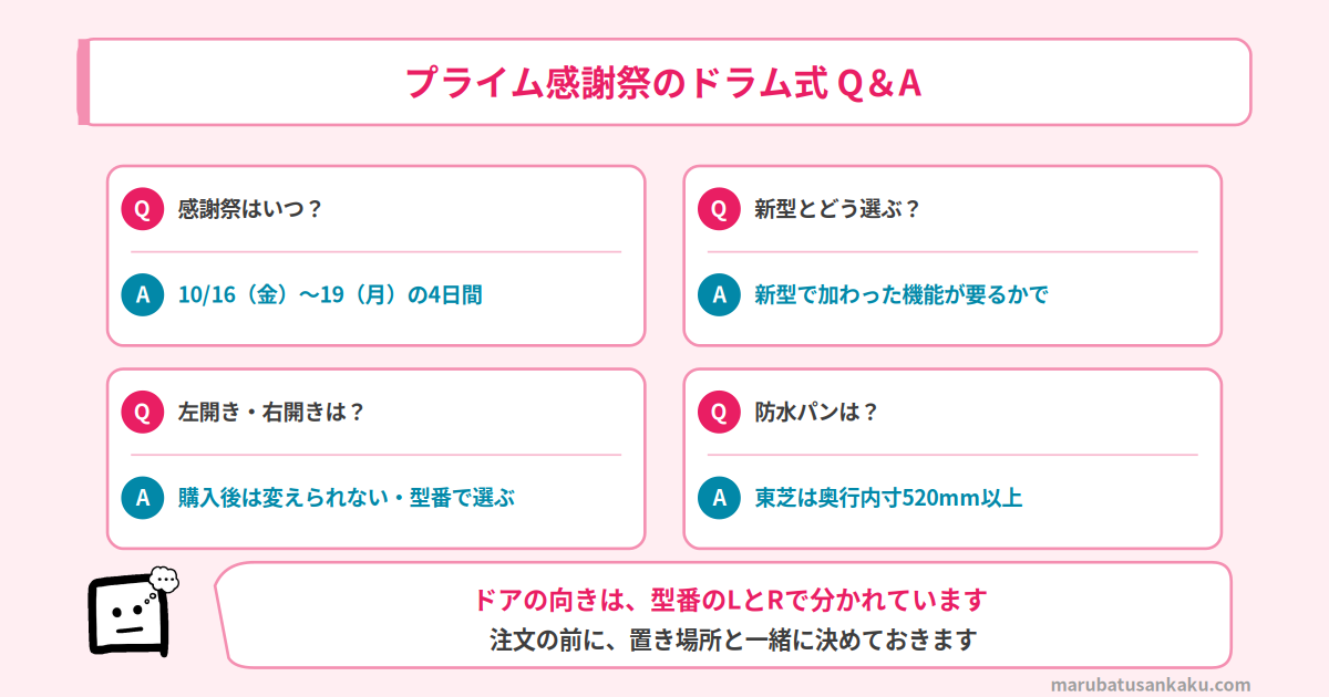 プライム感謝祭のドラム式 Q&A