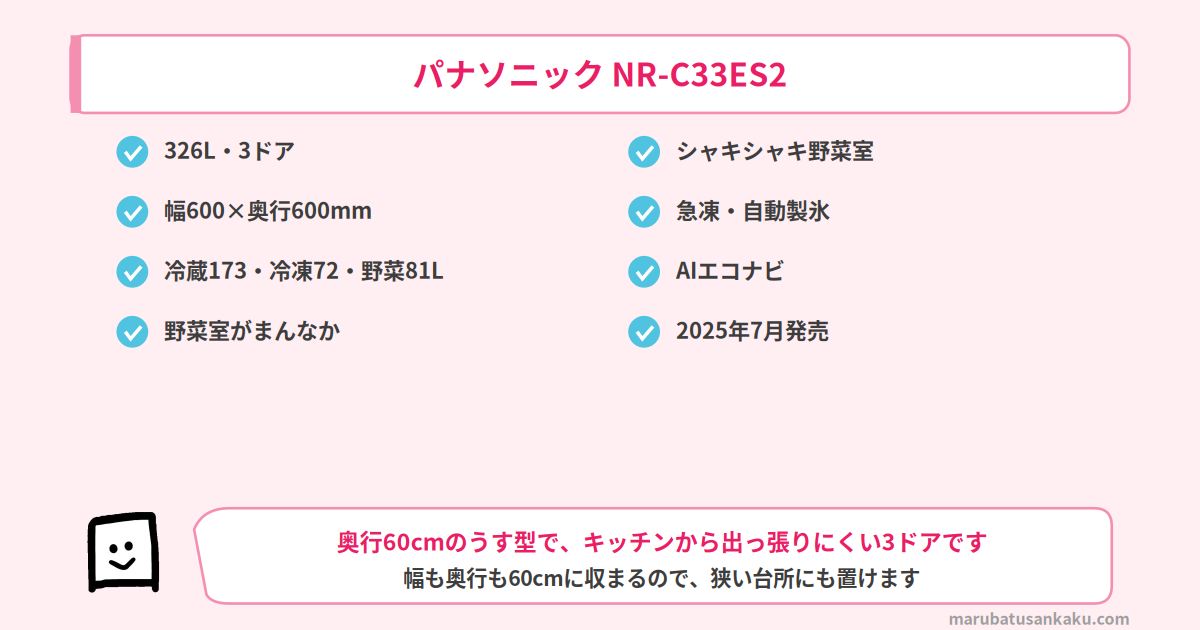 パナソニック NR-C33ES2の特長