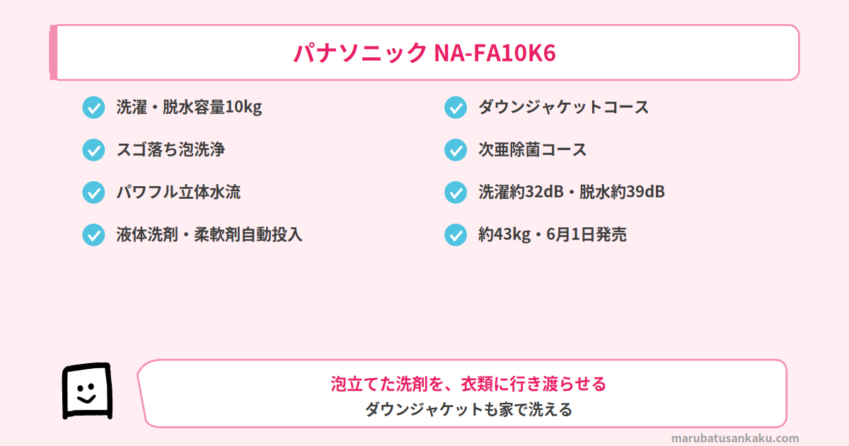 パナソニック NA-FA10K6