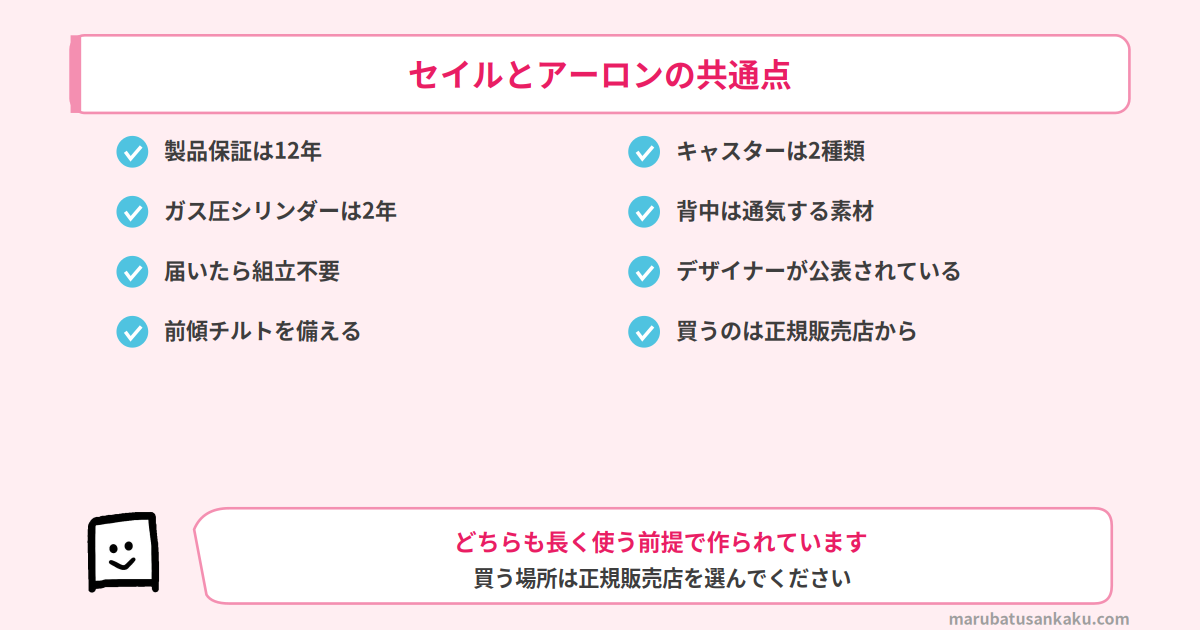 セイルチェアとアーロンチェアの共通点