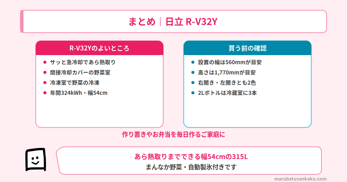 日立 R-V32Yのまとめ