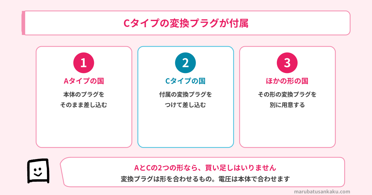 TD565AはCタイプの変換プラグ付き