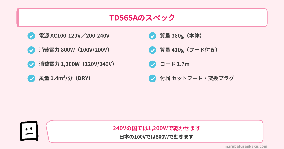 TD565Aのスペック